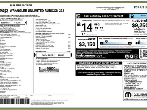 Used 2022 Jeep Wrangler Unlimited Rubicon 392 w/ Trailer Tow Package image 32