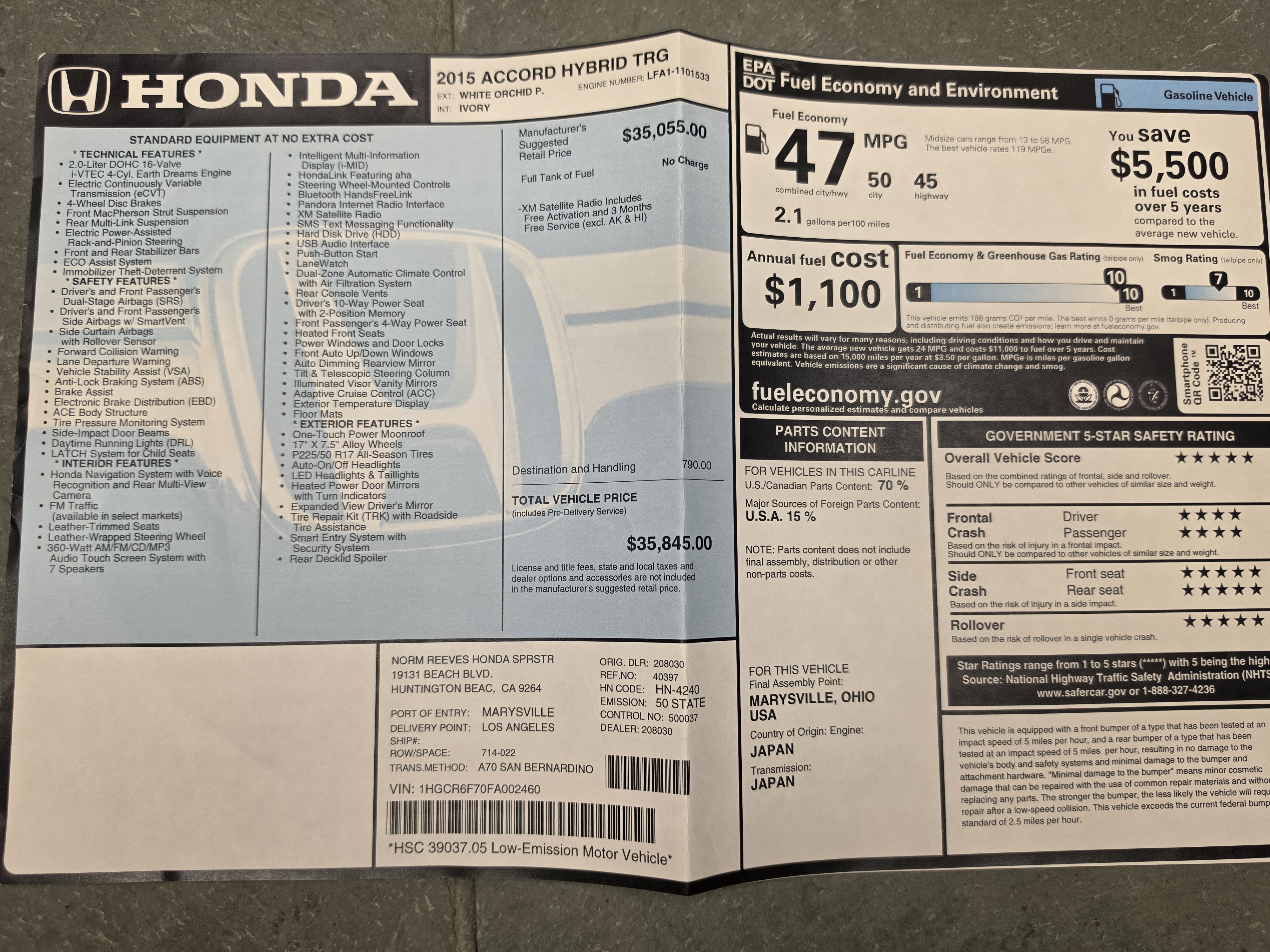Used 2015 Honda Accord Touring image 31