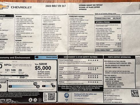 Used 2023 Chevrolet Bolt LT w/ Infotainment Package FWD image 10