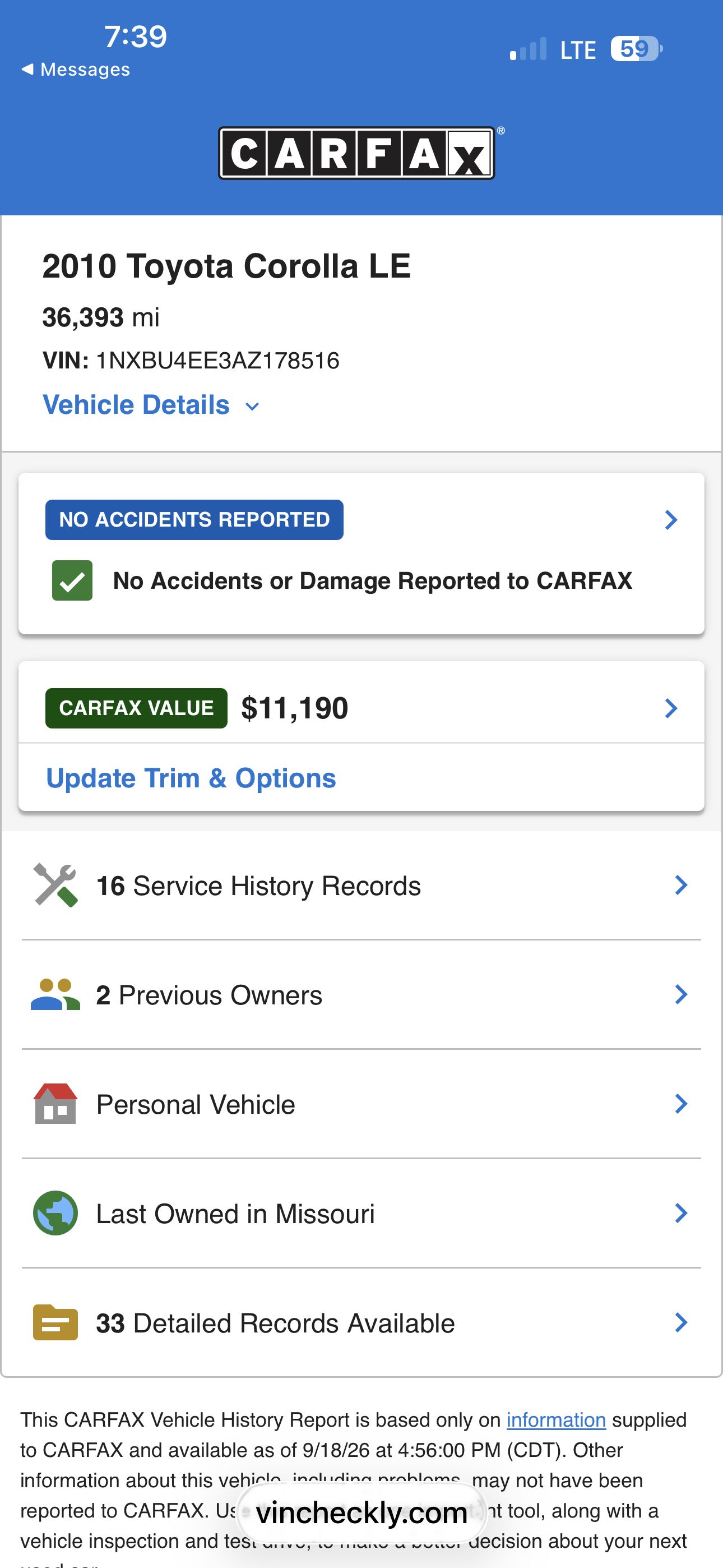 Used 2010 Toyota Corolla LE w/ All Weather Guard Pkg FWD image 17