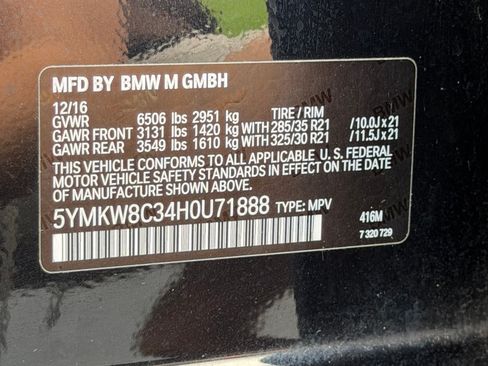 Used 2017 BMW X6 M Sport Utility 4D image 17