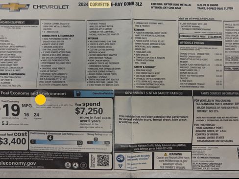 Used 2024 Chevrolet Corvette E-Ray w/ ZER Performance Package image 5