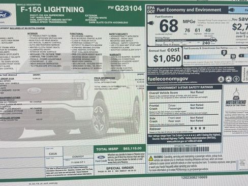 Used 2023 Ford F150 Lightning XLT w/ Equipment Group 312A High AWD/4WD image 2
