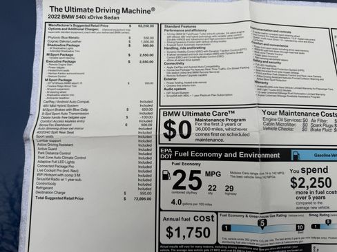 Used 2022 BMW 540i xDrive w/ Executive Package image 9