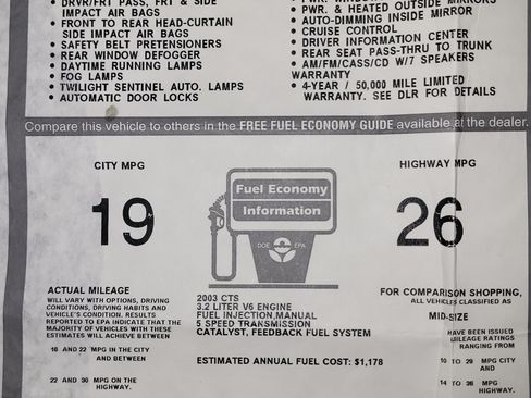 Used 2003 Cadillac CTS 3.2 image 14