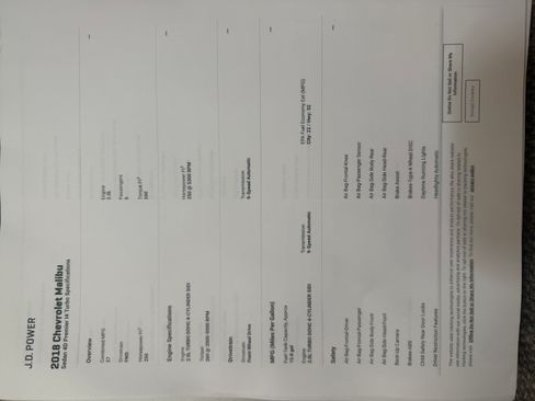 Used 2018 Chevrolet Malibu Premier w/ Premier Sun and Wheel Package image 13