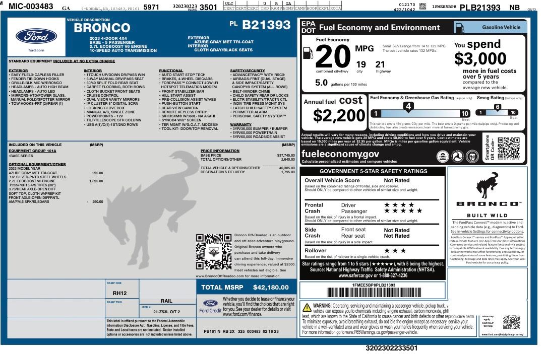 Used 2023 Ford Bronco 4-Door AWD/4WD image 16