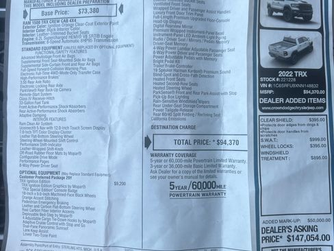 Used 2022 RAM 1500 TRX w/ TRX Level 2 Equipment Group image 32