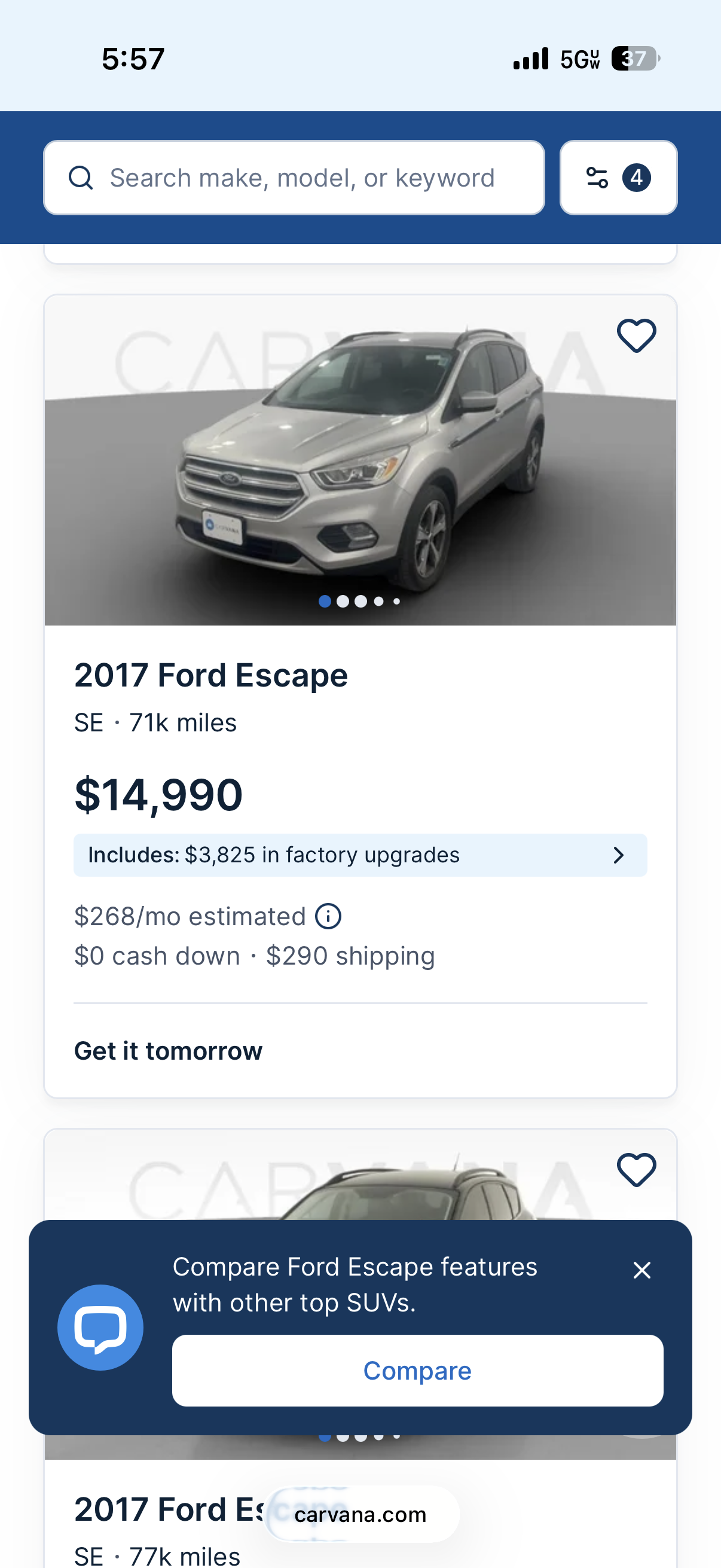 Used 2017 Ford Escape SE w/ SE Cold Weather Package AWD/4WD image 6