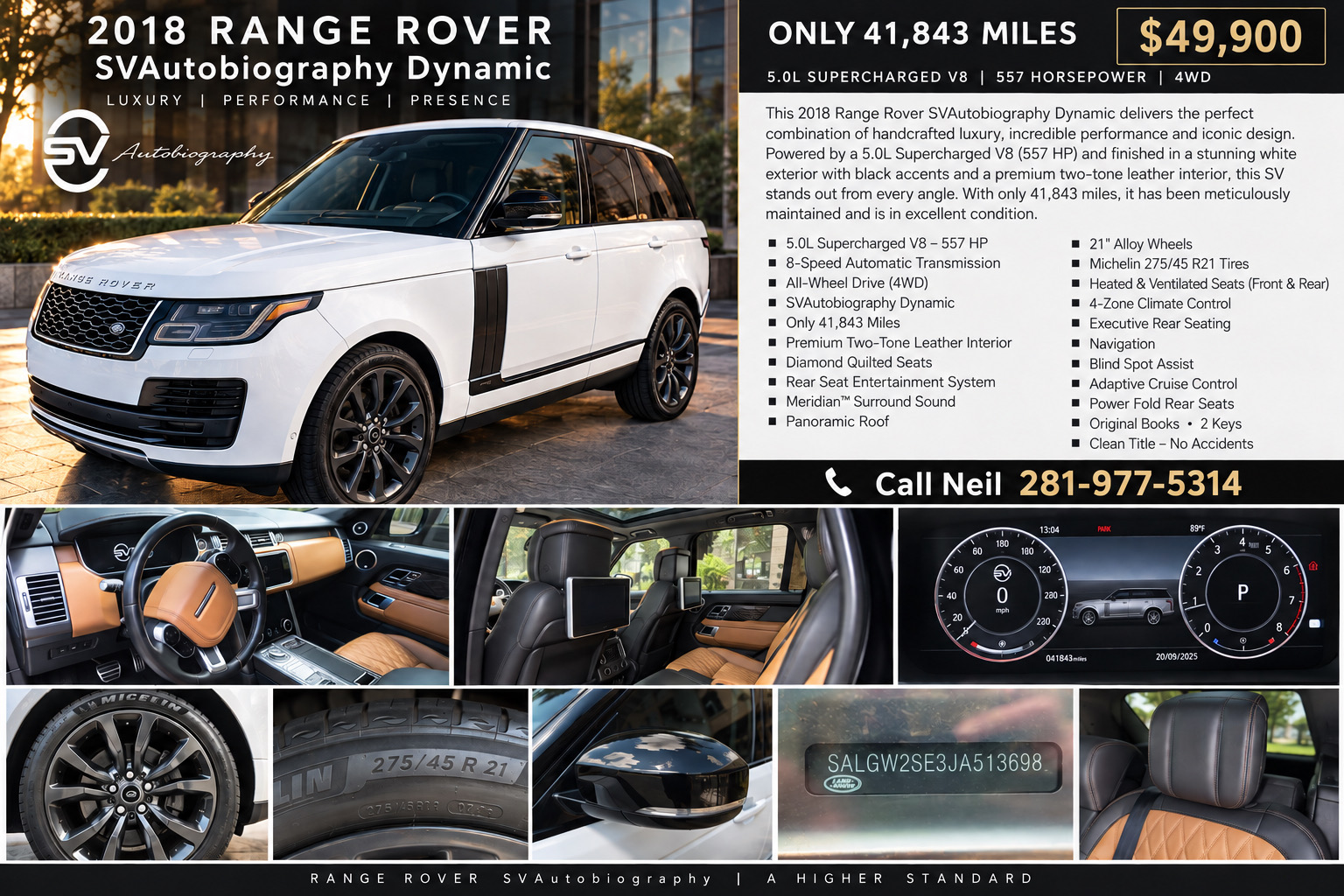 Used 2018 Land Rover Range Rover SV Autobiography Dynamic AWD/4WD image 6