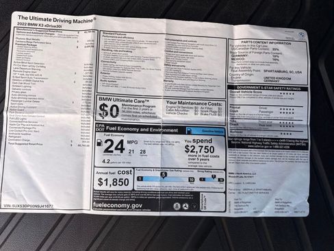 Used 2022 BMW X3 xDrive30i w/ Premium Package image 22