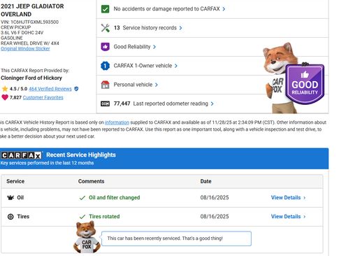 Used 2021 Jeep Gladiator Overland w/ Popular Equipment Package image 14