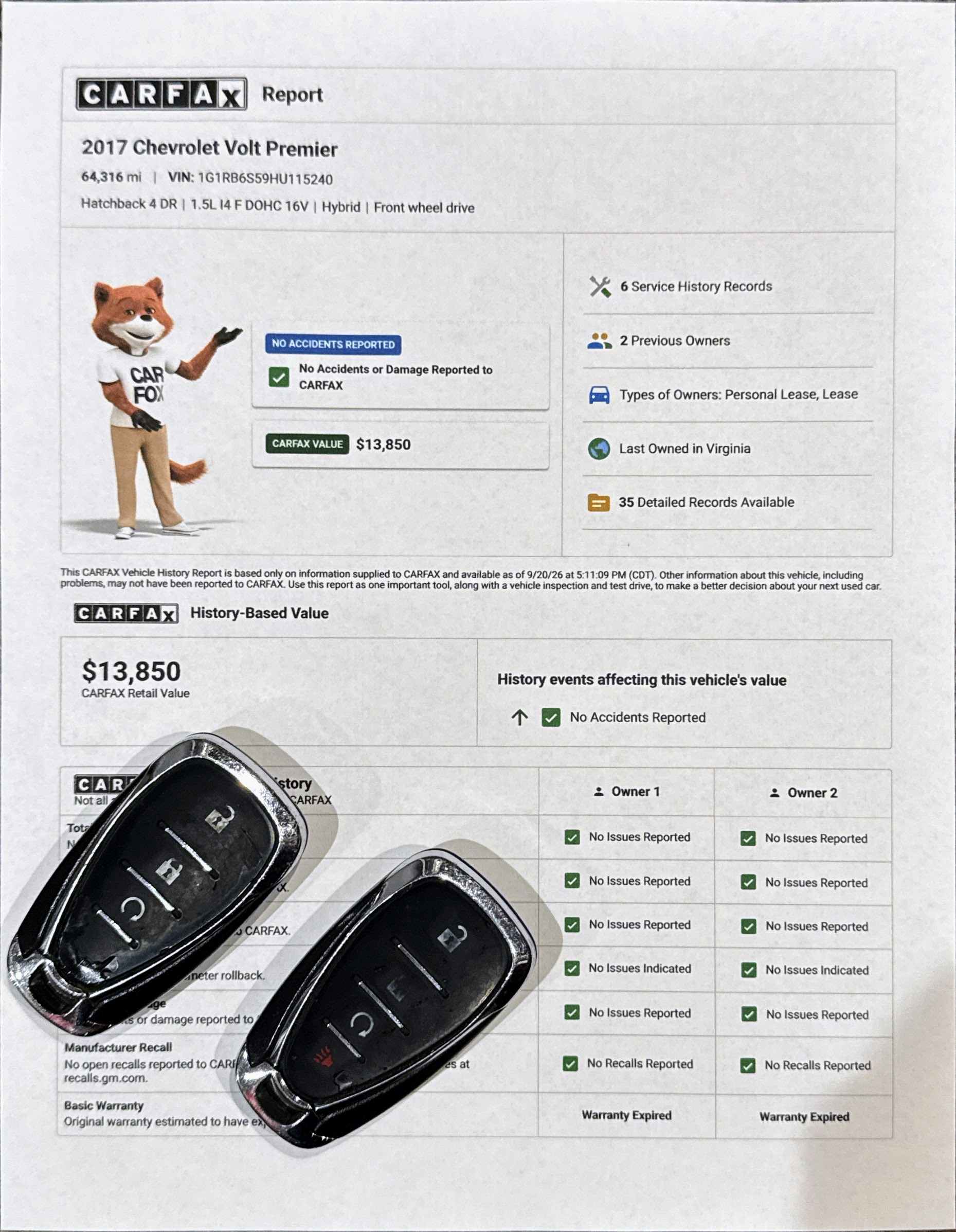 Used 2017 Chevrolet Volt Premier w/ Driver Confidence II Package FWD image 21