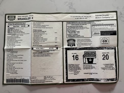 Used 2004 Jeep Wrangler X w/ Full Face Tire & Wheel Group image 16