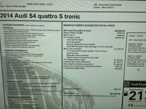 Used 2014 Audi S4 Prestige w/ Prestige Package image 31