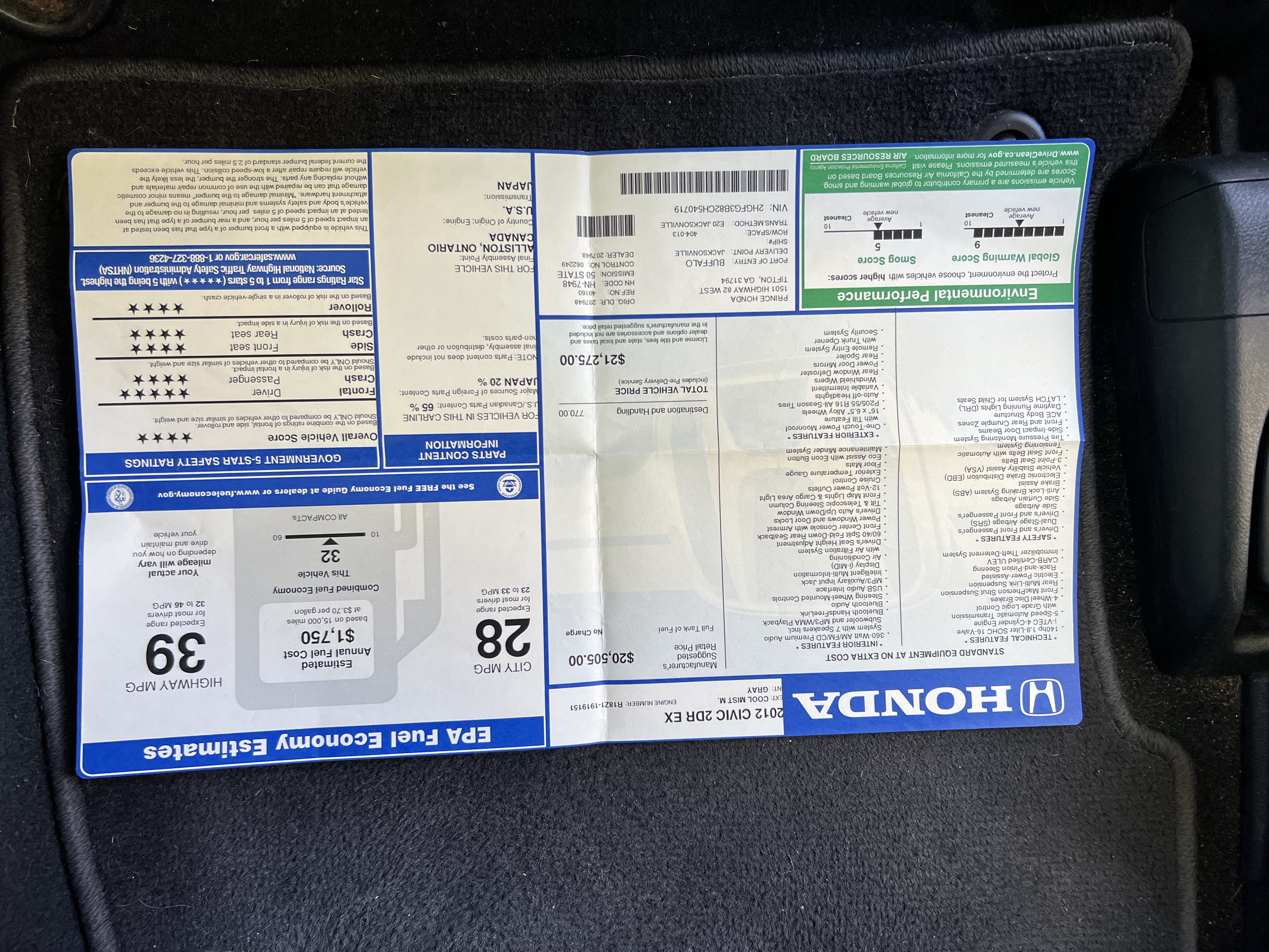 Used 2012 Honda Civic EX image 24