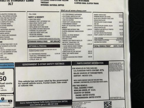 Used 2025 Chevrolet Corvette Stingray Premium Conv w/ Z51 Performance Package image 14