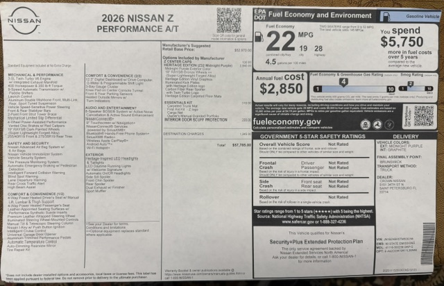 Used 2026 Nissan Z Performance RWD image 22