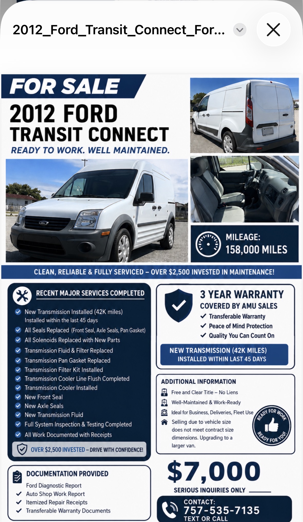 Used 2012 Ford Transit Connect XL FWD image 11