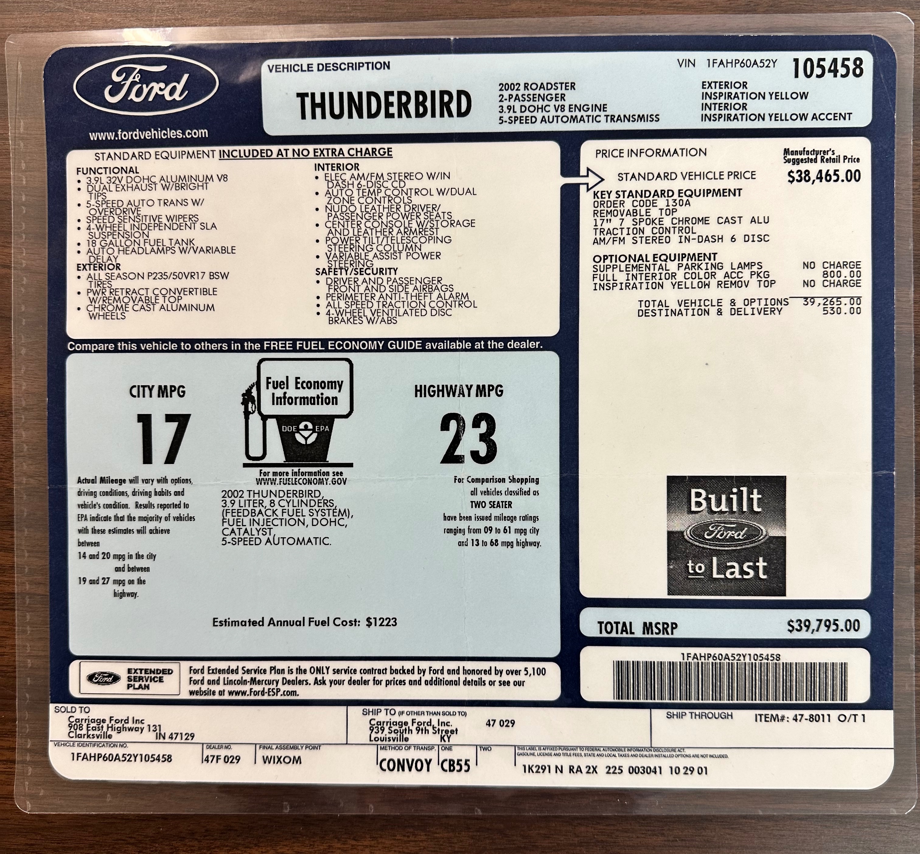 Used 2002 Ford Thunderbird RWD image 13