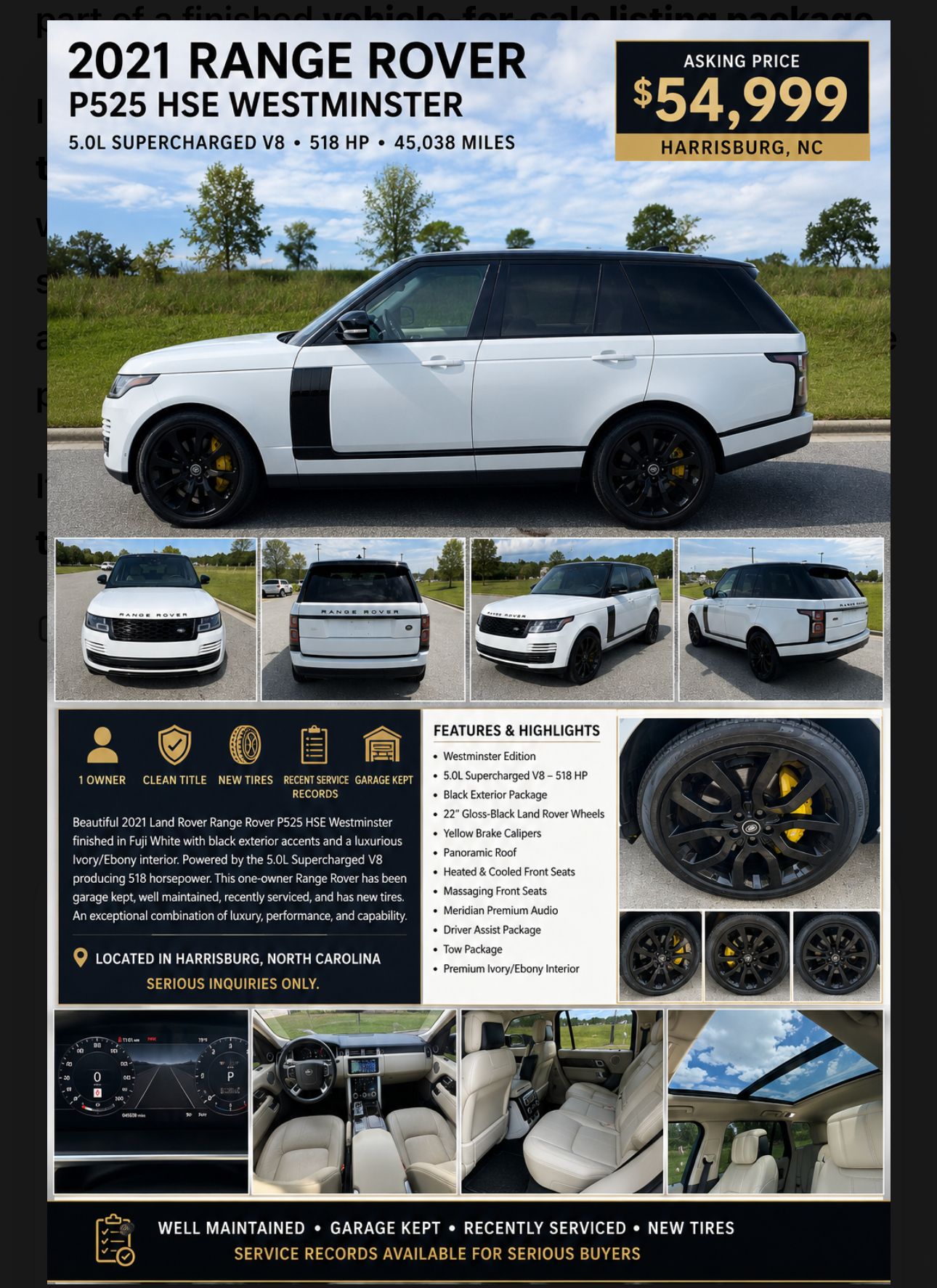 Used 2021 Land Rover Range Rover P525 Westminster Edition AWD/4WD image 2