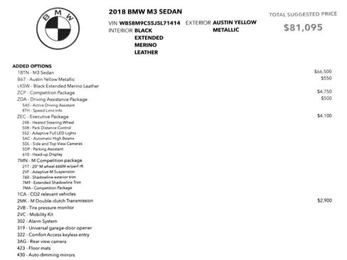Used 2018 BMW M3 Sedan w/ Competition Package image 28