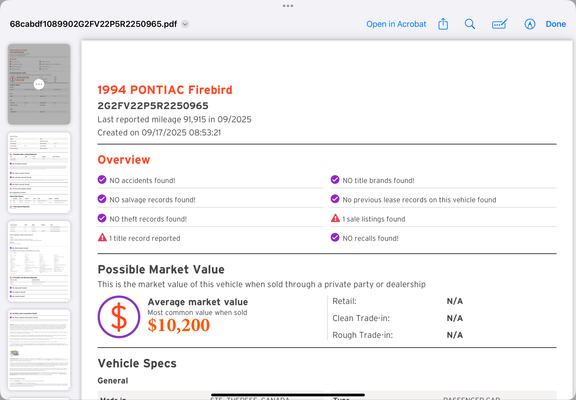 Used 1994 Pontiac Firebird Coupe RWD image 7