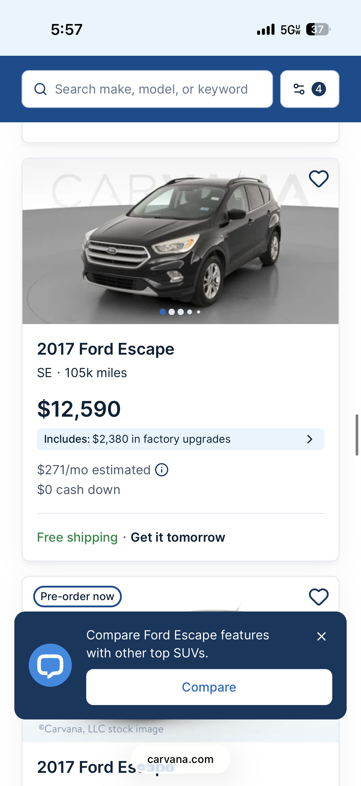 Used 2017 Ford Escape SE w/ SE Cold Weather Package AWD/4WD image 5