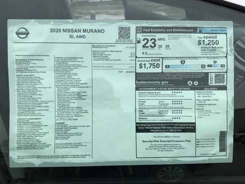 Used 2020 Nissan Murano SL w/ Moonroof Package image 2