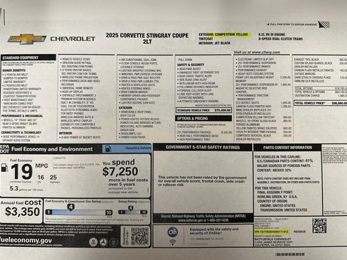 Used 2025 Chevrolet Corvette Stingray Preferred Cpe w/ Z51 Performance Package image 9