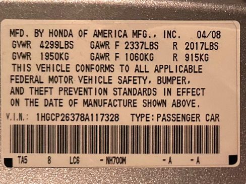 Used 2008 Honda Accord LX image 4