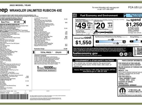 Used 2022 Jeep Wrangler Unlimited Rubicon 4xe w/ Steel Bumper Group AWD/4WD image 22