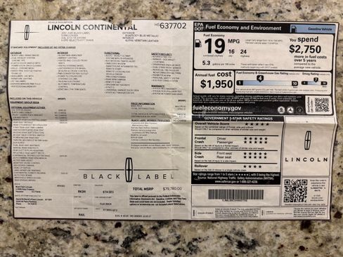 Used 2017 Lincoln Continental Black Label w/ Rear-seat Package AWD/4WD image 31