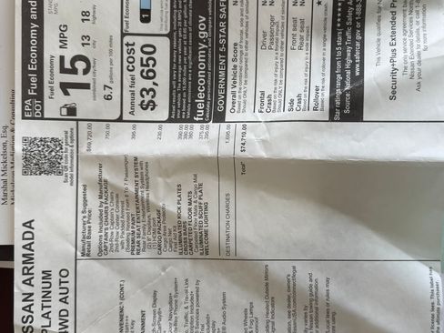 Used 2023 Nissan Armada Platinum w/ Captain's Chairs Package image 4