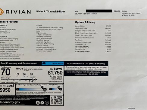 Used 2022 Rivian R1T Launch Edition AWD/4WD image 16