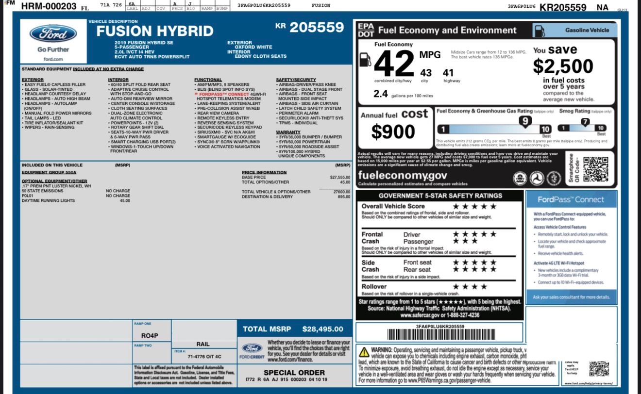 Used 2019 Ford Fusion SE FWD image 10