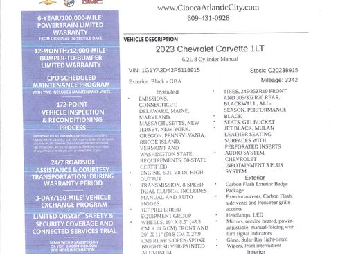 Used 2023 Chevrolet Corvette Stingray Coupe w/ 1LT image 19