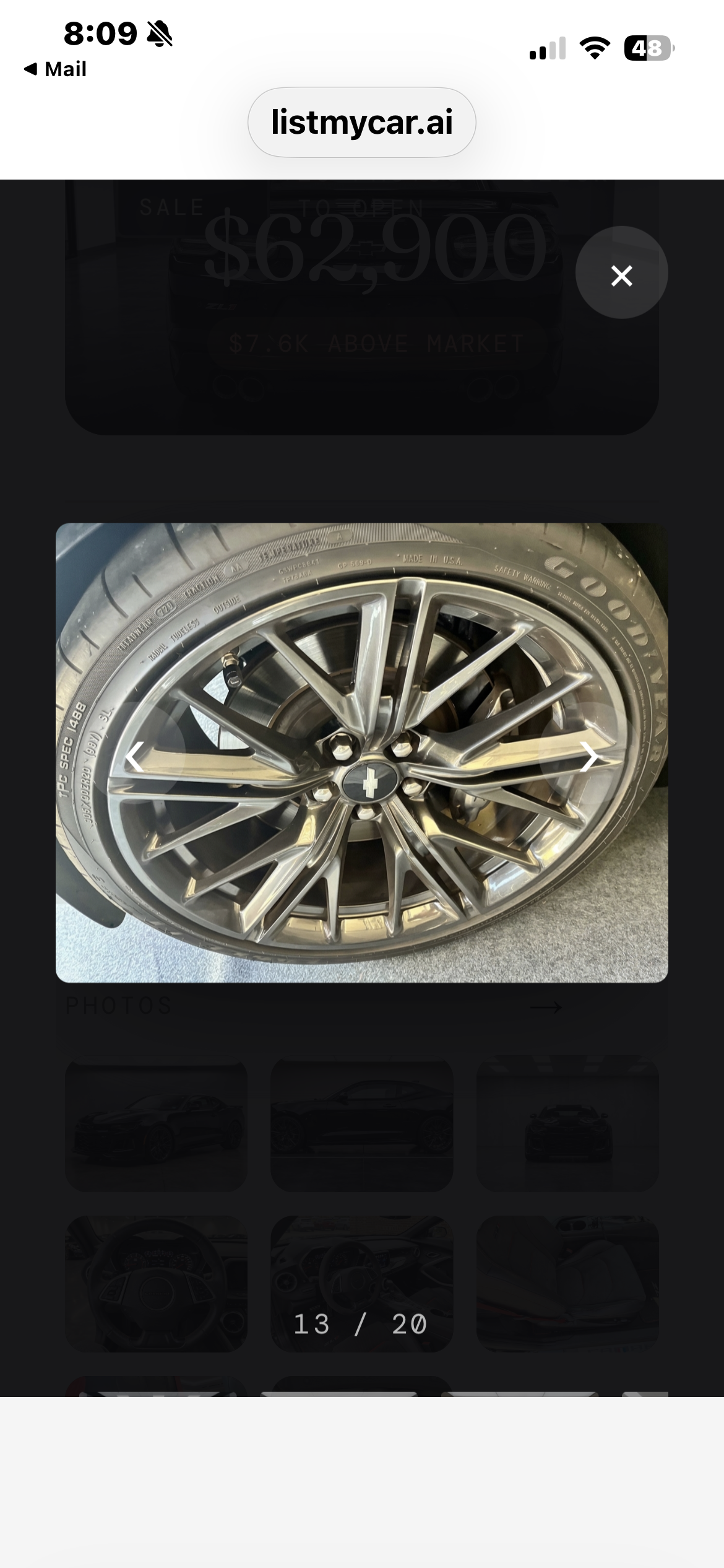 Used 2019 Chevrolet Camaro ZL1 w/ LPO, ZL1 Protection Package RWD image 9