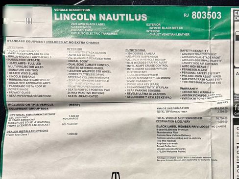 Used 2024 Lincoln Nautilus Black Label image 14