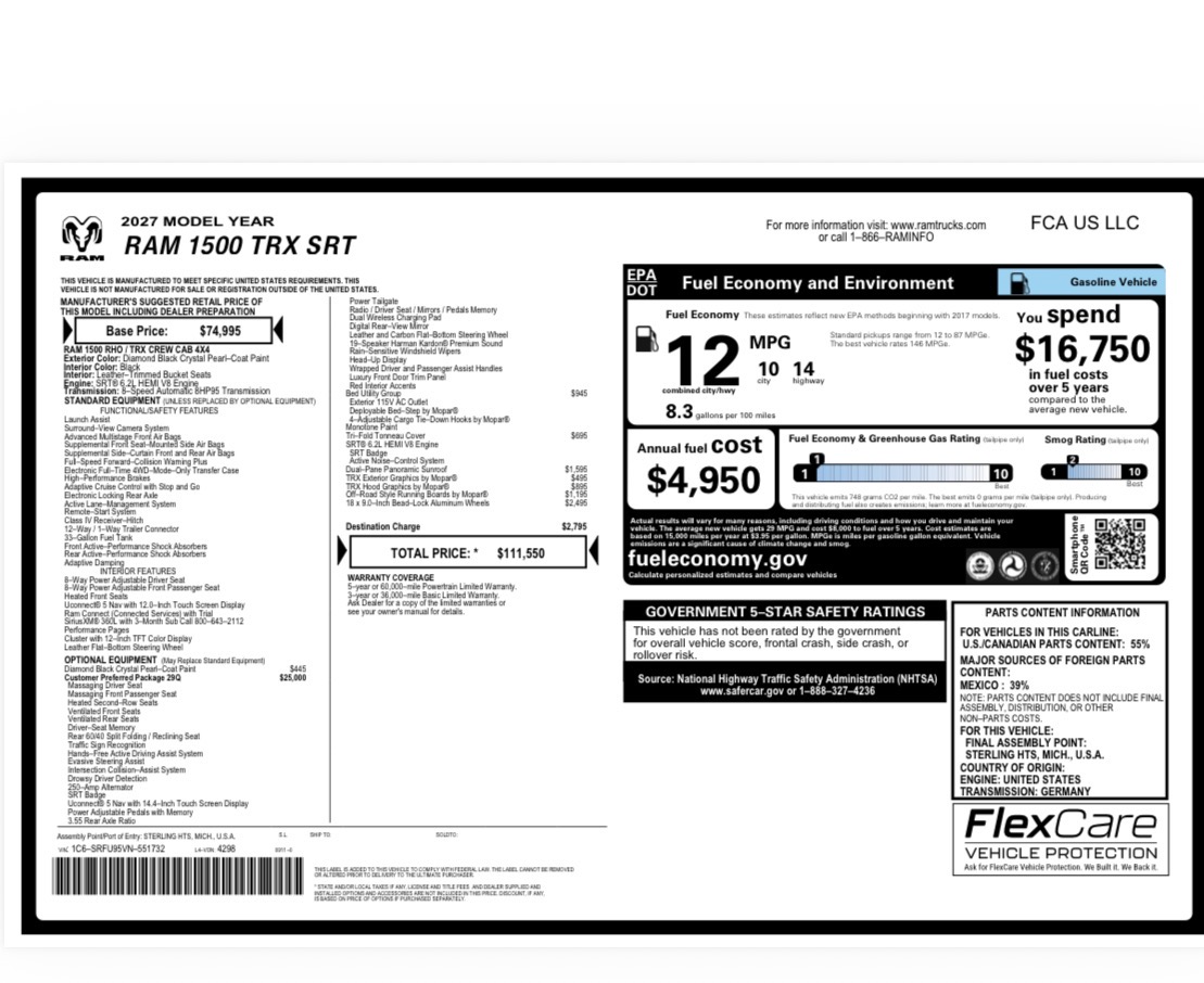 Used 2027 RAM 1500 4x4 Crew Cab image 1