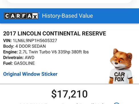 Used 2017 Lincoln Continental Reserve w/ Luxury Package image 13