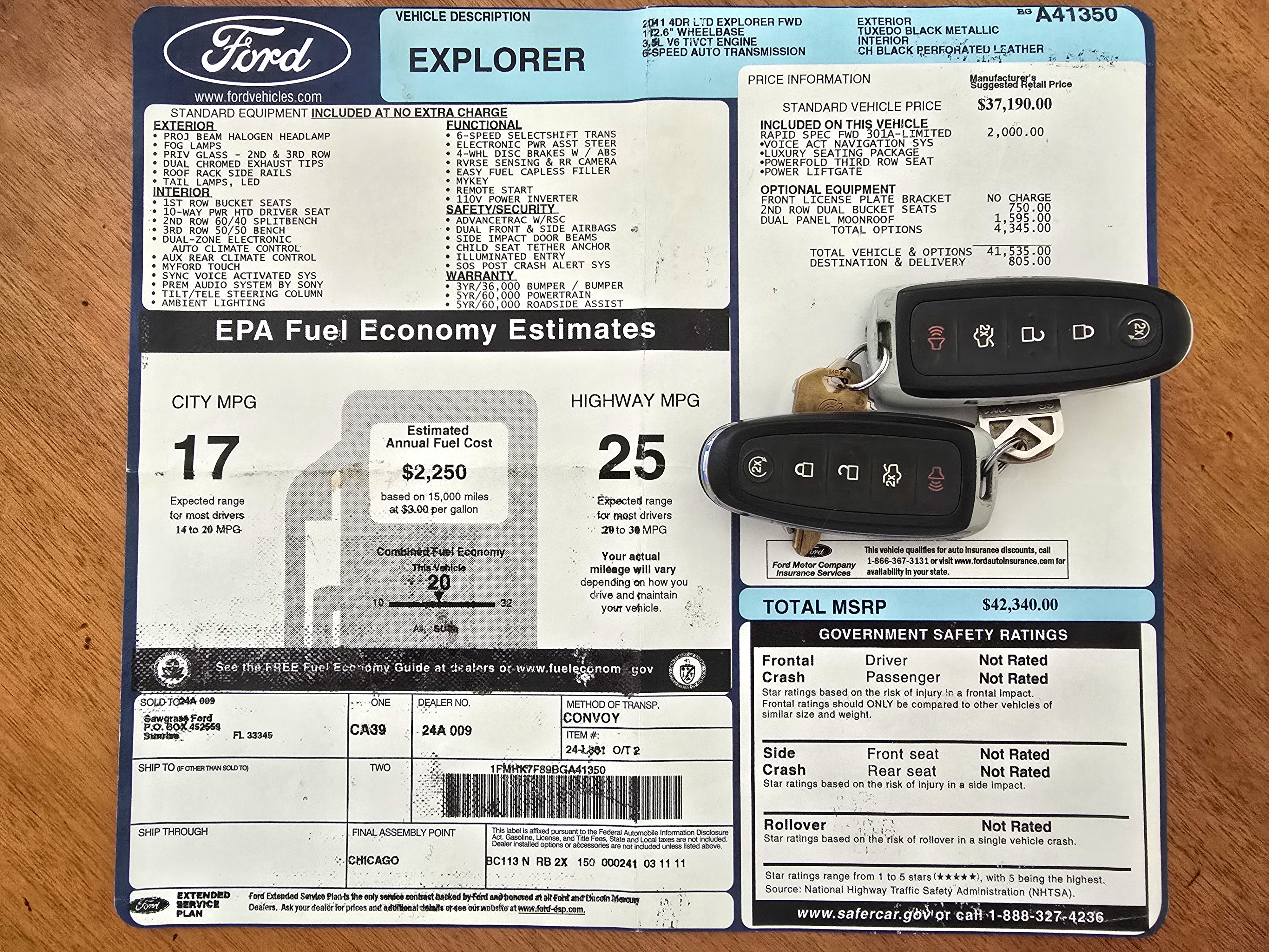 Used 2011 Ford Explorer Limited w/ 301A Rapid Spec Order Code FWD image 23