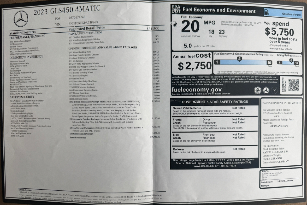 Used 2023 Mercedes-Benz GLS 450 4MATIC image 6