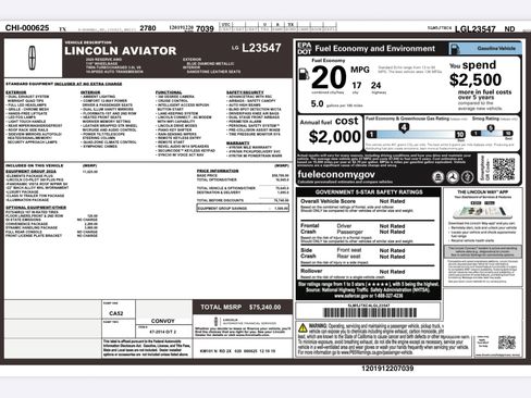 Used 2020 Lincoln Aviator Reserve w/ Equipment Group 202A image 13