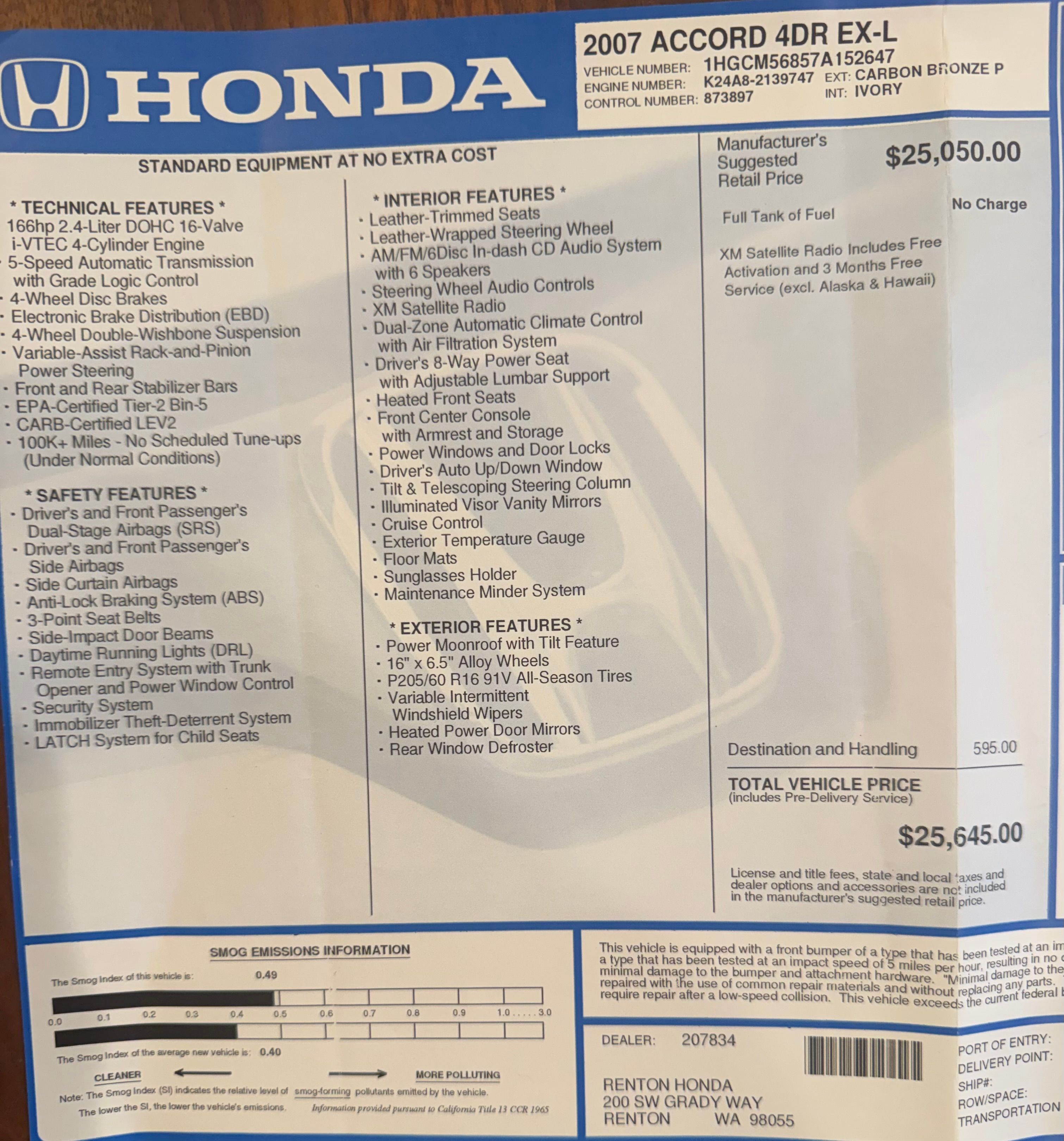 Used 2007 Honda Accord EX-L image 9