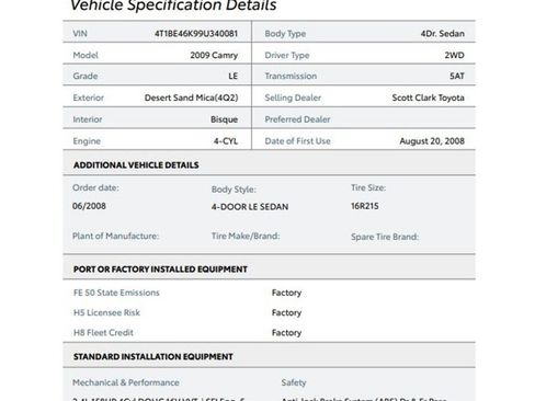 Used 2009 Toyota Camry LE image 11