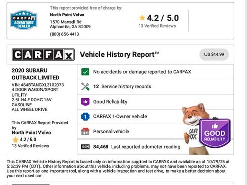 Used 2020 Subaru Outback Limited image 14