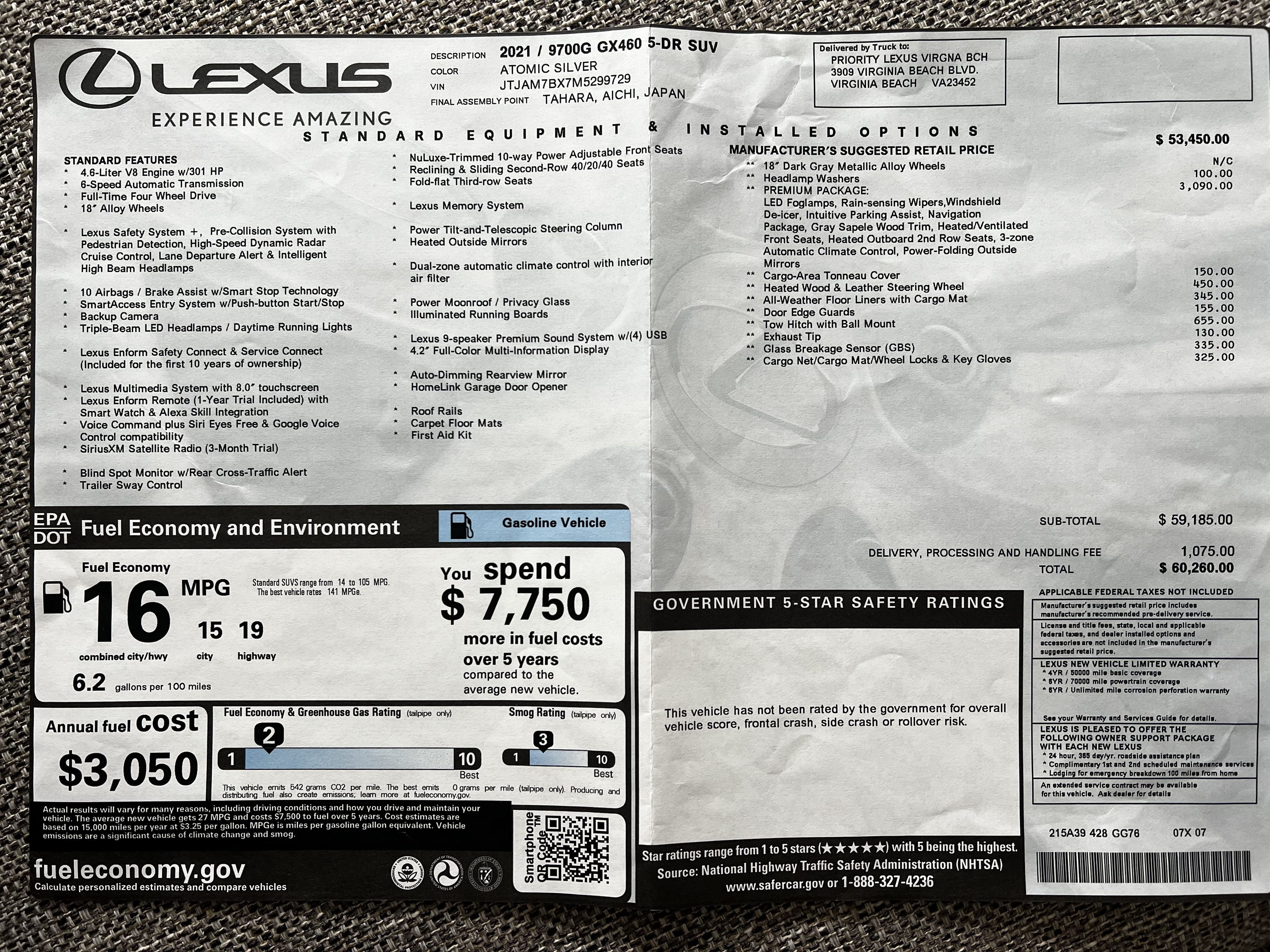 Used 2021 Lexus GX 460 Premium w/ Premium Package AWD/4WD image 16