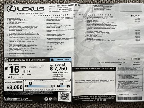 Used 2021 Lexus GX 460 Premium w/ Premium Package AWD/4WD image 16