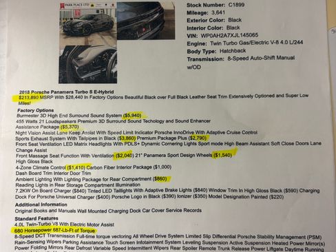 Used 2018 Porsche Panamera Turbo S AWD/4WD image 12